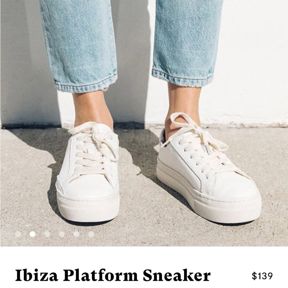 Soludos White Ibiza Platform Sneaker
